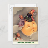 Cartes postales de vacances : Lune Whimsical Vinta (Devant / Derrière)