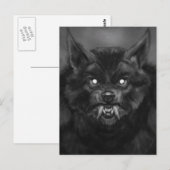 Cartes postales de visage de loup-garou (Devant / Derrière)