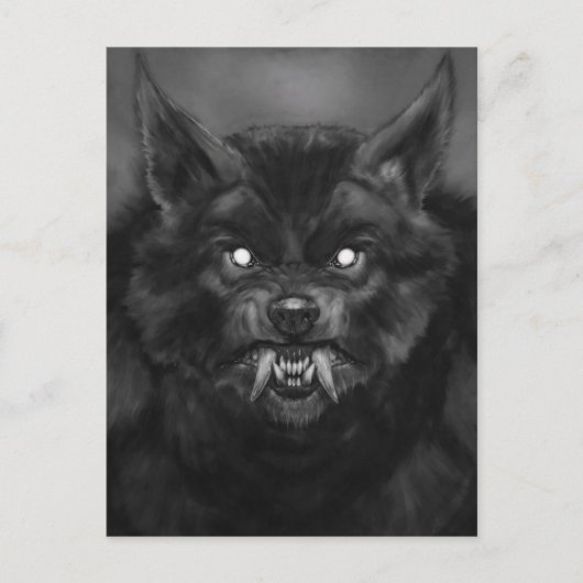 Cartes postales de visage de loup-garou (Devant)