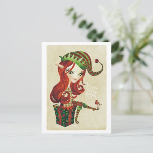 Cartes postales de voeux de Noël Elfie (Debout devant)