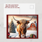 Cartes postales de voeux de Noël personnalisées. F (Devant / Derrière)