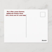 Cartes postales de voeux de Noël personnalisées. F (Dos)