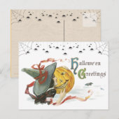 Cartes postales de voeux Halloween vintage (Devant / Derrière)