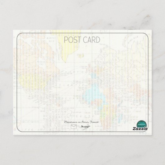 Cartes postales de voyage : Macarons à Paris Franc (Dos)