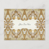 Cartes postales décoratives en or avec fleurs blan (Devant)