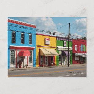 Cartes postales des bâtiments colorés
