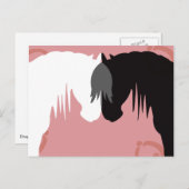 Cartes postales des chevaux Yin et Yang (Devant / Derrière)