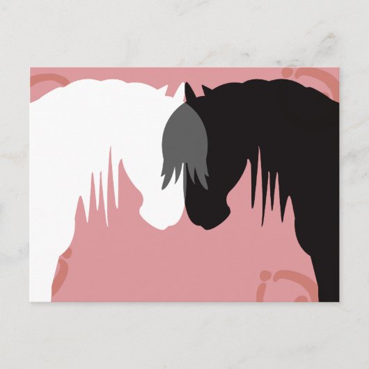 Cartes postales des chevaux Yin et Yang (Devant)