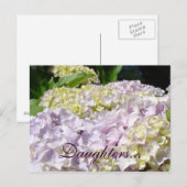 Cartes postales des filles Hydrangea Fleurs Lavand (Devant / Derrière)