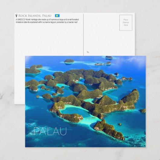 Cartes postales des îles Rock, Palaos (Devant / Derrière)