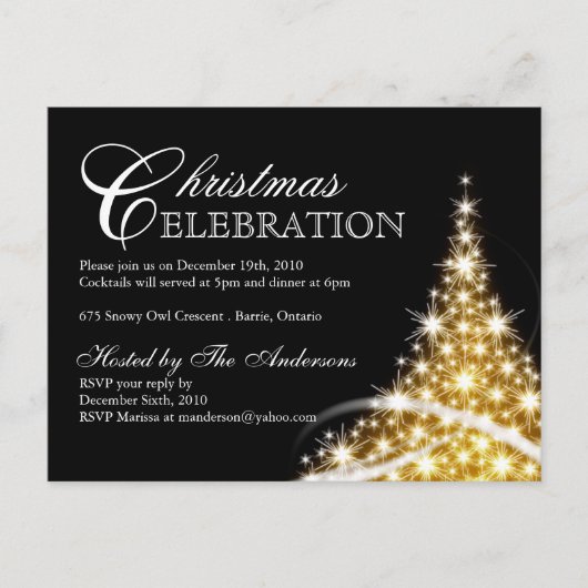 Cartes postales des invitations à Noël (Devant)