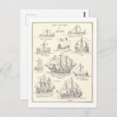 Cartes postales des vieux navires (Devant / Derrière)