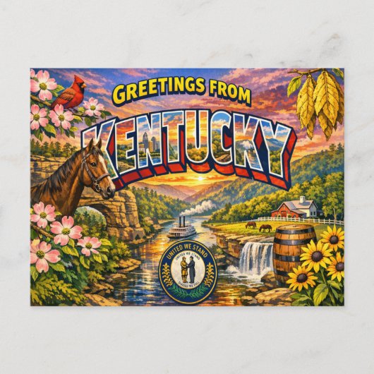 Cartes postales d'état "Greetings From" (Devant)