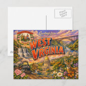 Cartes postales d'état "Salutations" (Devant / Derrière)