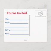 Cartes postales d'invitation à la fête patriotique (Dos)