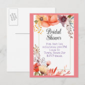 Cartes postales d'invitation de la douche nuptiale (Devant / Derrière)