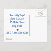 Cartes postales d'invitation de la douche nuptiale (Dos)