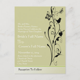 Cartes postales d'invitation de mariage bon marché