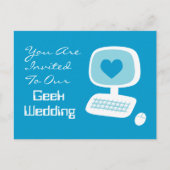 Cartes postales d'invitation de mariage Geek (Devant)