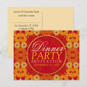 Cartes postales d'invitation pour dîner aux fleure (Devant / Derrière)