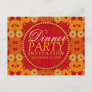 Cartes postales d'invitation pour dîner aux fleure