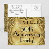 Cartes postales d'invitation pour le 50e anniversa (Devant / Derrière)