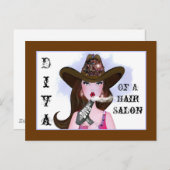 Cartes postales "Diva of a Cowgirl" (Devant / Derrière)