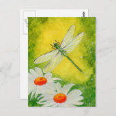 Cartes postales Dragonfly Daisies (Devant / Derrière)