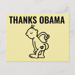 CARTES POSTALES DRÔLES MERCI OBAMA