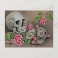 Cartes postales du crâne du Rose du rat