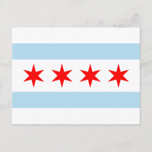 Cartes postales du drapeau de Chicago