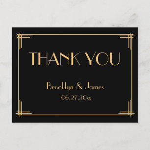 Cartes postales du grand Merci Mariage Gatsby Art