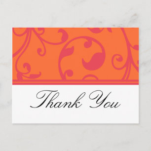 Cartes postales du Mariage tropical orange Merci r