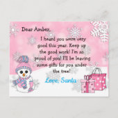 Cartes postales du Père Noël : Bonhomme de neige m (Devant)