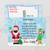 Cartes postales du Père Noël : Père Noël et lutin (Devant / Derrière)