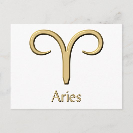 Cartes postales du symbole d'or Aries (Devant)