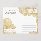 Cartes postales élégantes en Merci floral or simpl (Dos)