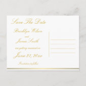 Cartes postales élégantes noir et or pour annoncer (Dos)