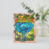 Cartes postales éléphant en vitrail (Debout devant)