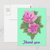 Cartes postales en Merci de géranium rose (Devant / Derrière)