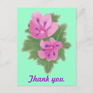 Cartes postales en Merci de géranium rose