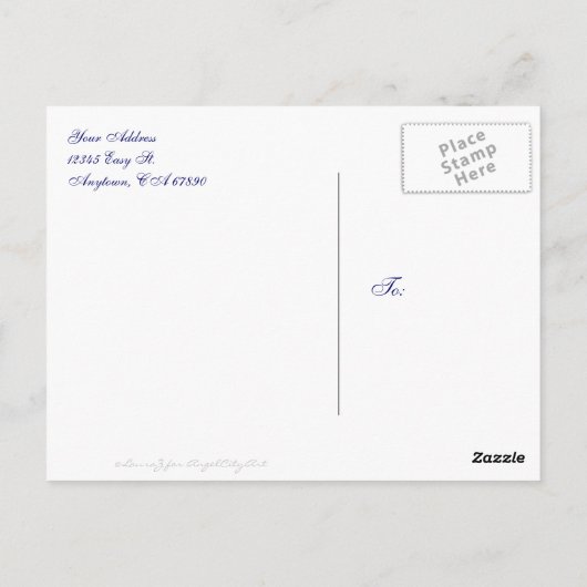 Cartes postales en Merci Floral Bleu Étché (Dos)