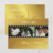 Cartes postales en Merci mariage couleur or (Devant / Derrière)