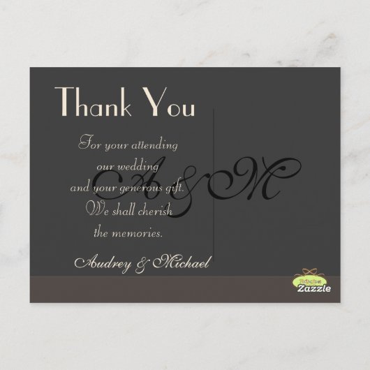 Cartes postales en Merci mariage, simples (Dos)