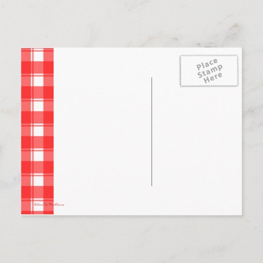 Cartes postales en Merci personnalisé rouge et bla (Dos)