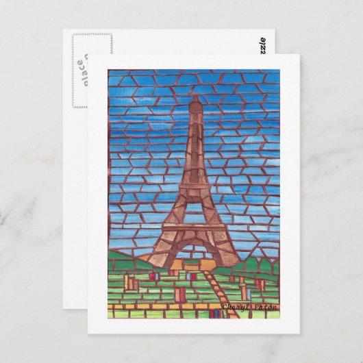 Cartes postales en mosaïque de la Tour Eiffel (Devant / Derrière)