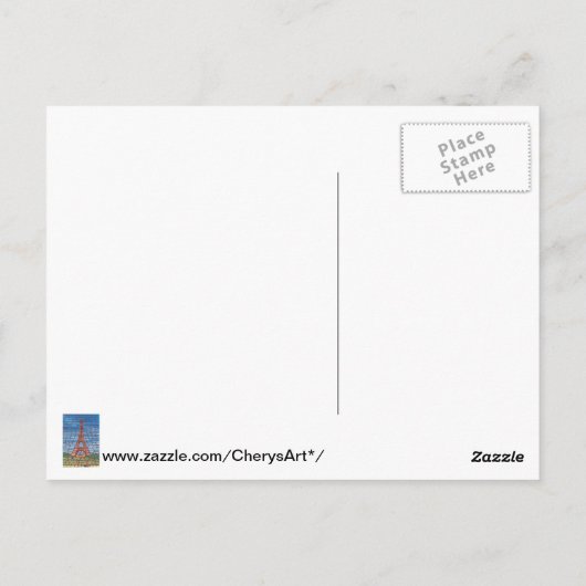 Cartes postales en mosaïque de la Tour Eiffel (Dos)