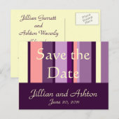 Cartes postales Enregistrer la date motif rose vio (Devant / Derrière)