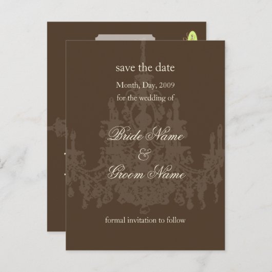 Cartes postales Enregistrez la date, lustre (Devant / Derrière)