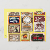 Cartes postales Étiquettes vintages (Devant / Derrière)